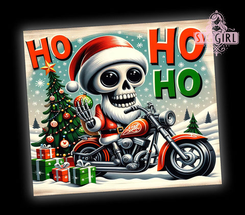 HOHOHO, Skeleton Christmas, 20oz Tumbler, Holiday PNG, Funny Xmas, Tumbler Design, Christmas Humor, Sublimation Wrap Sublimation SvggirlplusArt 