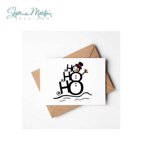 HoHoHo Snowman | Stacked O Christmas Word Art for Holiday Crafts and Decor Sublimation Sharia Morton Designs 