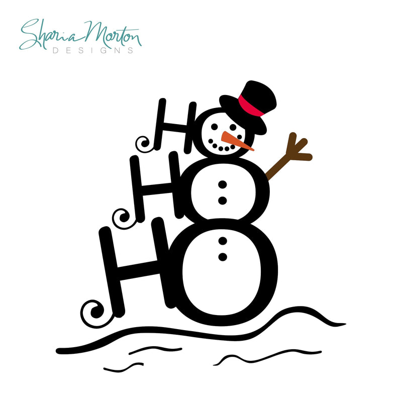 HoHoHo Snowman | Stacked O Christmas Word Art for Holiday Crafts and Decor Sublimation Sharia Morton Designs 