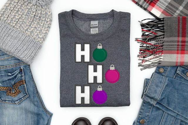 HoHoHo with Ornaments Applique Embroidery Embroidery/Applique DESIGNS Designed by Geeks 