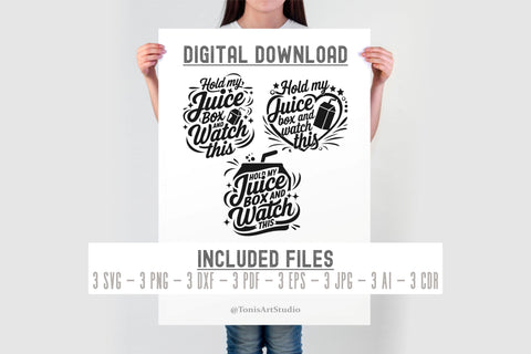 Hold My Juice Box and Watch This SVG - Funny Kids Shirt SVG SVG TonisArtStudio 