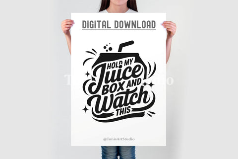 Hold My Juice Box and Watch This SVG - Funny Kids Shirt SVG SVG TonisArtStudio 