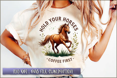 Hold your horses coffee first Sublimation Sublimation Shetara Begum 
