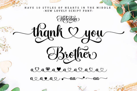 Holedan Heart Font Font BungStudio 