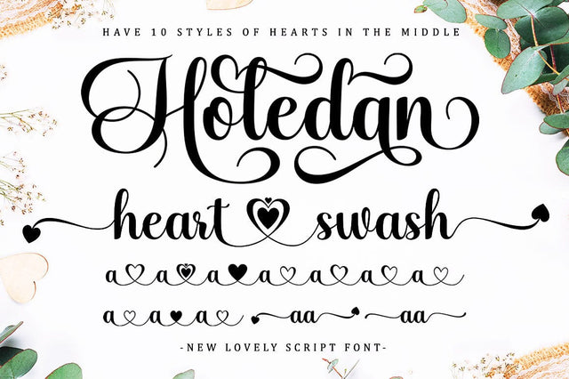 Holedan Heart Font Font BungStudio 