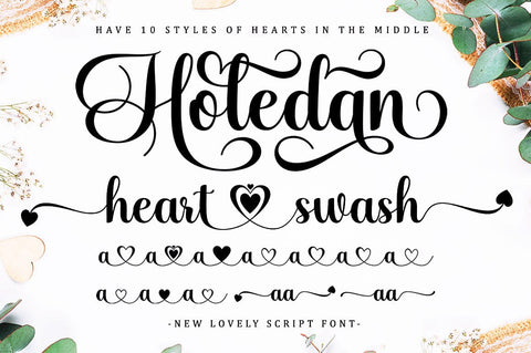 Holedan Heart Font Font BungStudio 