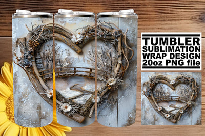 Holiday 3D Heart Frame Tumbler Wrap Christmas Sublimation Sublimation afrosvg 