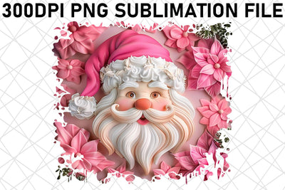 Holiday 3D Santa Round Design PNG Sublimation Sublimation afrosvg 