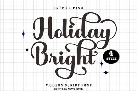 Holiday Bright Font Studio Rhd Store 