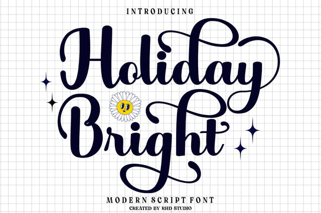 Holiday Bright Font Studio Rhd Store 
