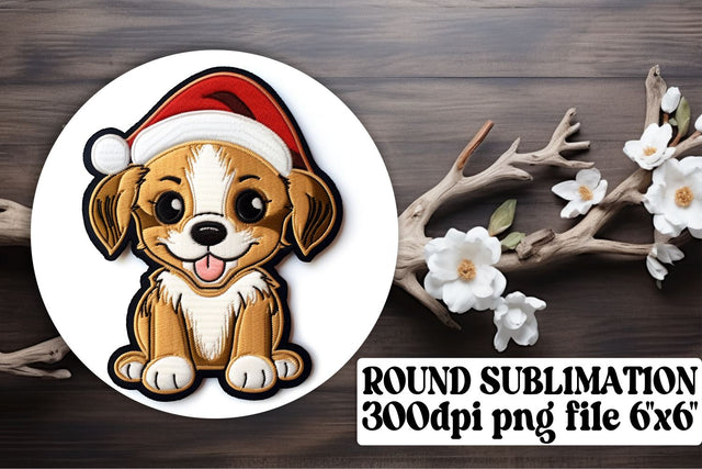 Holiday Cheer 3D Embroidered Christmas Circle Keychain Coaster Sublimation afrosvg 