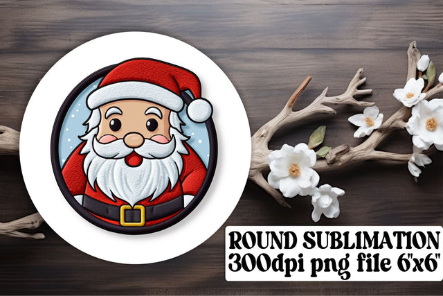 Holiday Cheer 3D Embroidered Christmas Round Ornament Collection Sublimation afrosvg 