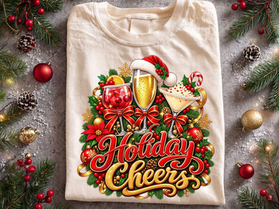 Holiday Cheers Christmas Drinks PNG SVG artprintfile 