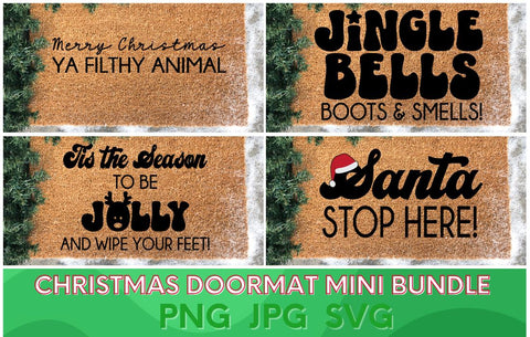 Holiday Doormat Mini Bundle SVG PNG JPG SVG So Fontsy Design Shop 