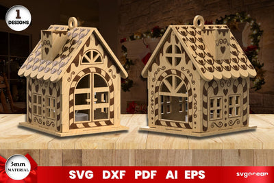 Holiday Gingerbread House Laser Cut SVG SvgOcean 