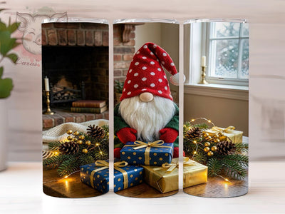 Holiday Gnome Christmas 20oz Tumbler, Festive Gifts, Christmas Decor, Whimsical Design, Rosy Nose, Skinny Tumbler, Sublimation PNG Sublimation Lara' s Designs 