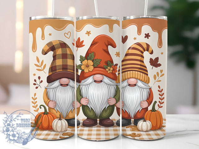 Holiday Gnome Fall Tumbler, Fall Gnome Wrap, 20oz Sublimation, Autumn Gnome Cup, Harvest Gnome Mug, Cute Thanksgiving Tumbler, Holiday Gnome Drinkware Sublimation ToriDesigns 