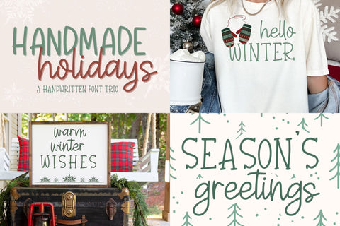 Holiday Handwritten Font Bundle for Cricut, Cute Christmas Handwriting Font Designing Digitals 