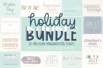 Holiday Handwritten Font Bundle for Cricut, Cute Christmas Handwriting Font Designing Digitals 