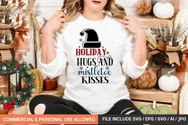 Holiday Hugs And Mistletoe Kisses Svg Design SVG designmaster24 