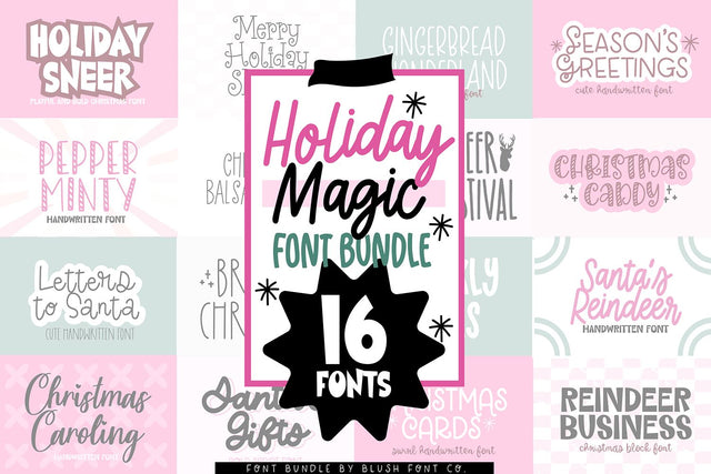 Holiday Magic Font Bundle Font Blush Font Co. 