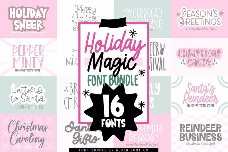 Holiday Magic Font Bundle Font Blush Font Co. 