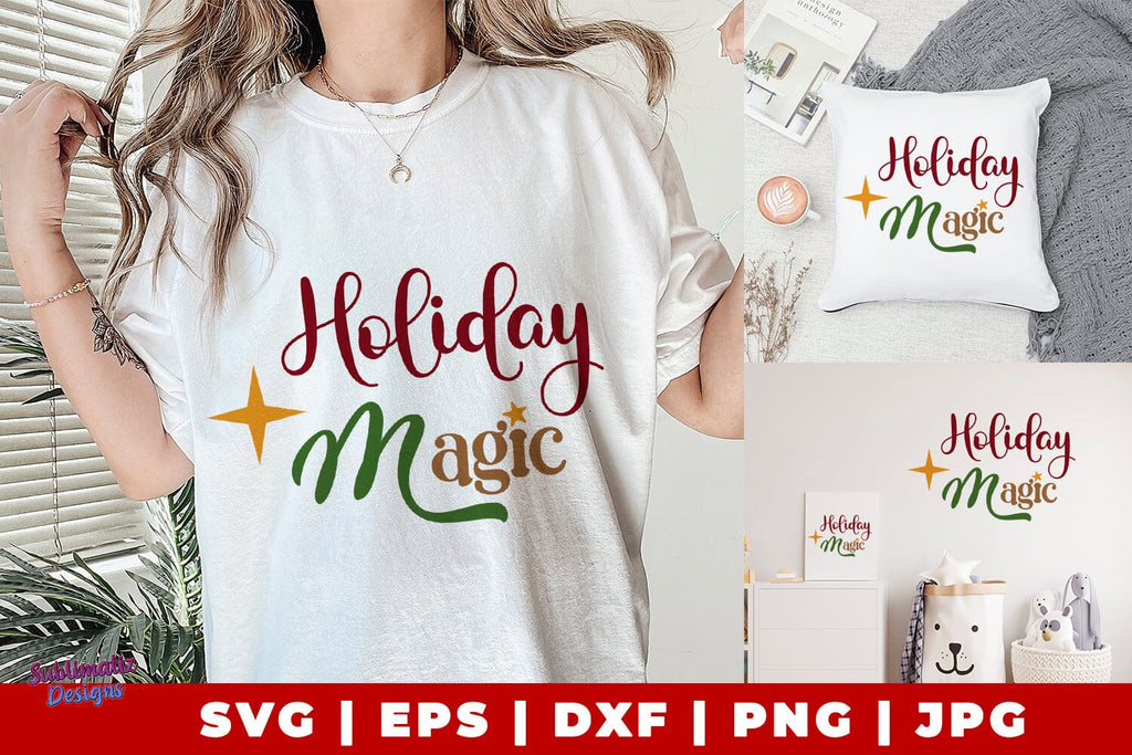 Holiday Magic Sign SVG | Chistmas Sign Laser SVG | Christmas ...