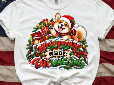 Holiday Mode Corgi Christmas PNG SVG artprintfile 