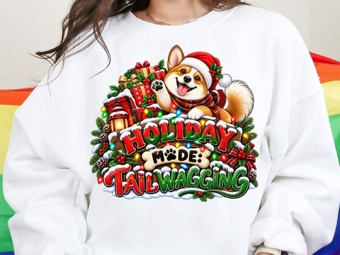 Holiday Mode Corgi Christmas PNG SVG artprintfile 