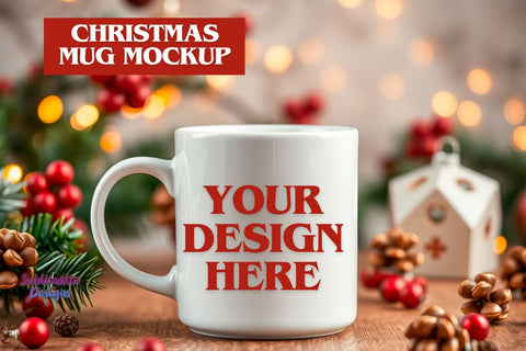 Holiday Mug Mockup Christmas Style | Coffee Mug Mockup Mock Up Photo Sublimatiz Designs 