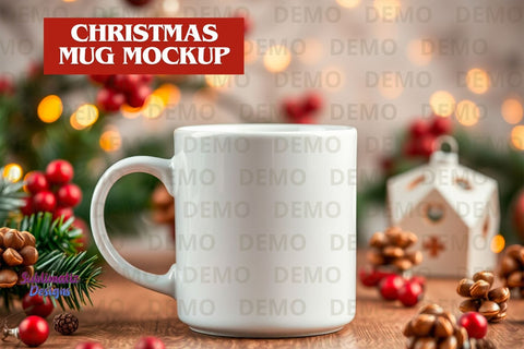 Holiday Mug Mockup Christmas Style | Coffee Mug Mockup Mock Up Photo Sublimatiz Designs 