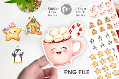 Holiday Pastel Icons Sticker Sublimation artnoy 
