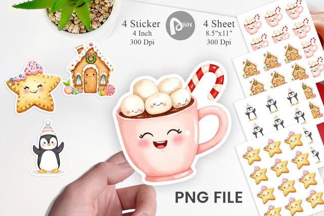 Holiday Pastel Icons Sticker Sublimation artnoy 