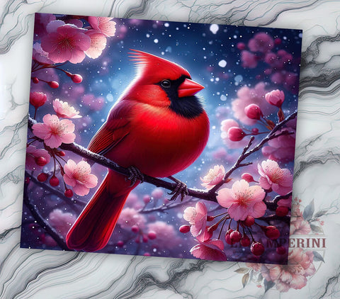 Holiday Remembrance Red Cardinal Tumbler, Christmas Memory Tumbler, 20oz Tumbler Wrap, In Loving Memory Design, Holiday Remembrance Gift, Bird Sublimation Art Sublimation Li Zamperini 