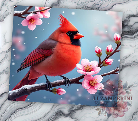 Holiday Remembrance Red Cardinal Tumbler, Christmas Memory Tumbler, 20oz Tumbler Wrap, In Loving Memory Design, Holiday Remembrance Gift, Bird Sublimation Art Sublimation Li Zamperini 