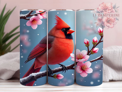 Holiday Remembrance Red Cardinal Tumbler, Christmas Memory Tumbler, 20oz Tumbler Wrap, In Loving Memory Design, Holiday Remembrance Gift, Bird Sublimation Art Sublimation Li Zamperini 