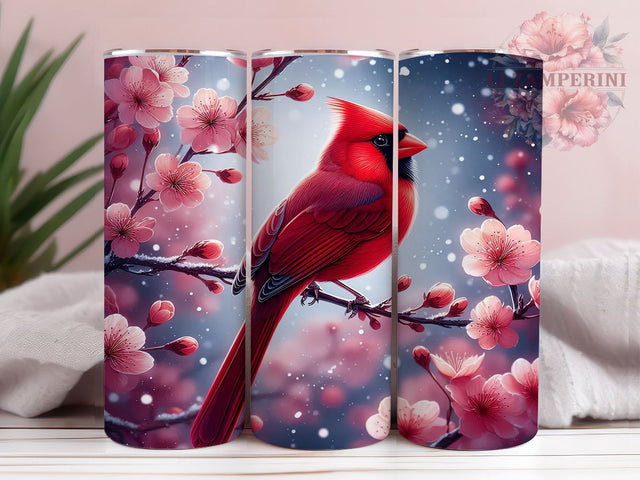 Holiday Remembrance Red Cardinal Tumbler, Christmas Memory Tumbler, 20oz Tumbler Wrap, In Loving Memory Design, Holiday Remembrance Gift, Bird Sublimation Art Sublimation Li Zamperini 