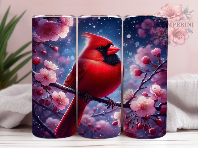 Holiday Remembrance Red Cardinal Tumbler, Christmas Memory Tumbler, 20oz Tumbler Wrap, In Loving Memory Design, Holiday Remembrance Gift, Bird Sublimation Art Sublimation Li Zamperini 