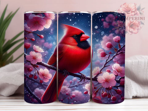 Holiday Remembrance Red Cardinal Tumbler, Christmas Memory Tumbler, 20oz Tumbler Wrap, In Loving Memory Design, Holiday Remembrance Gift, Bird Sublimation Art Sublimation Li Zamperini 