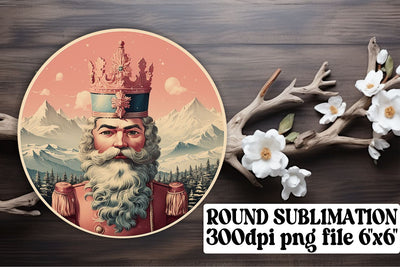 Holiday Retro Round Keychain Design Sublimation Watercolor Sublimation afrosvg 