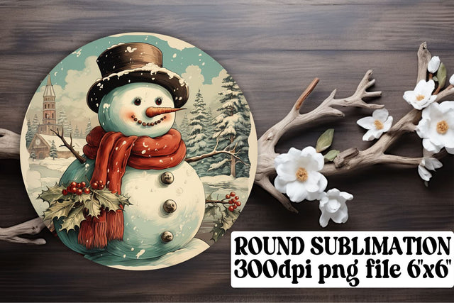 Holiday Round Design Keychain Retro Christmas Watercolor Sublimation afrosvg 