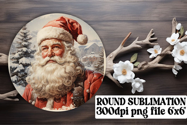 Holiday Round Design Keychain Retro Watercolor Christmas Sublimation afrosvg 