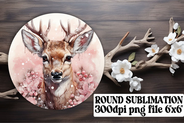 Holiday Round Design Watercolor Keychain Retro Christmas Sublimation afrosvg 