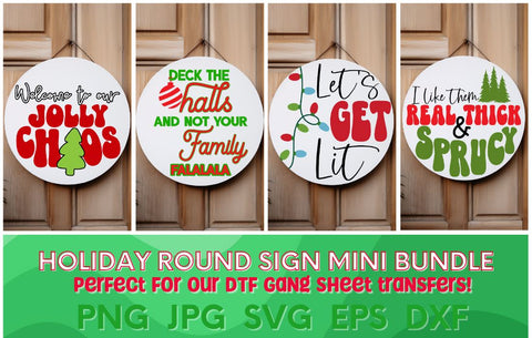 Holiday Round Sign Mini Bundle SVG PNG JPG DXF EPS SVG So Fontsy Design Shop 