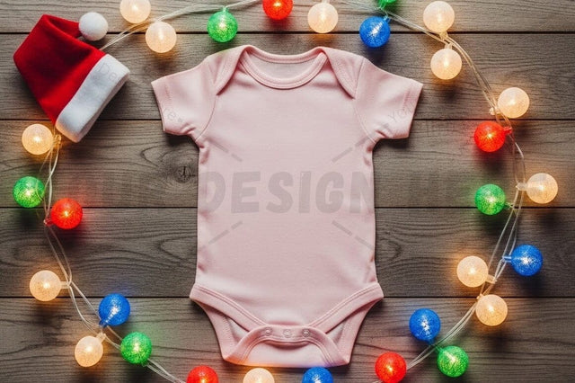 Holiday-themed baby onesie Mock Up Photo Designangry 