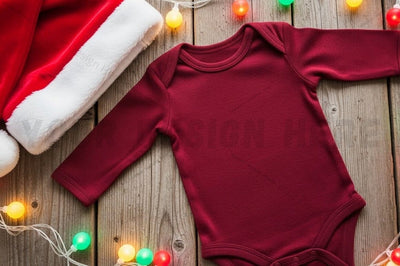 Holiday-themed baby onesie Mock Up Photo Designangry 