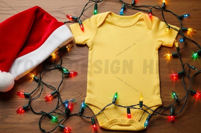 Holiday-themed baby onesie Mock Up Photo Designangry 