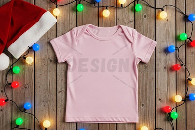 Holiday themed baby pink t-shirt mockup Mock Up Photo Designangry 