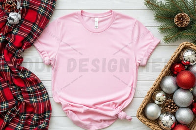 Holiday themed pink t-shirt mockup Mock Up Photo Designangry 