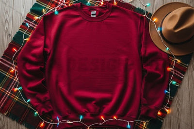 Holiday-themed red t-shirt mockup Mock Up Photo Designangry 